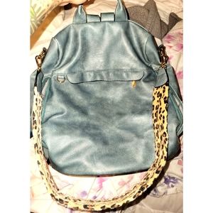 Teal backpack purse